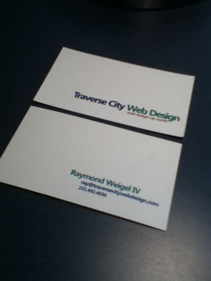 Travese City Web Design Business Cards