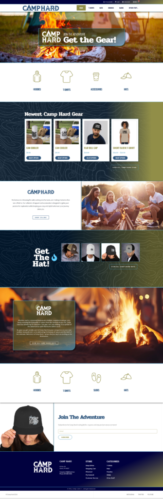 Traverse City Website Design - Camp Hard Website Home Page