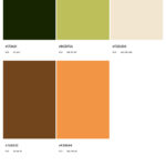 Northern Color Palettes for Graphic & Web Design Color palette showcasing earthy tones and neutrals, ideal for Michigan web design projects. Features shades of green, brown, and orange, emphasizing a natural aesthetic.