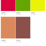 Northern Color Palettes for Graphic & Web Design Color palette for Michigan web design featuring vibrant hues: red, green, yellow, and earthy tones of orange and brown. Ideal for creating engaging and visually appealing websites.