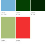 Northern Color Palettes for Graphic & Web Design Color palette featuring various shades, including blue, green, dark green, and red, ideal for Michigan web design projects. Each color is labeled with its corresponding code, showcasing a modern and vibrant aesthetic for website development.