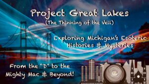 Graphic promoting "Project Great Lakes," highlighting Michigan's histories and mysteries, with a focus on web design for local businesses and attractions in Michigan.
