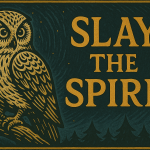 Illustration of an owl with the text "SLAY THE SPIRIT" in a vintage design, suitable for promoting creative Michigan web design services that focus on unique branding and visual storytelling.