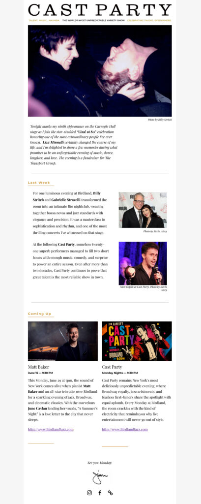 A Fresh New Look for the Cast Party Newsletter | Traverse City Web Design